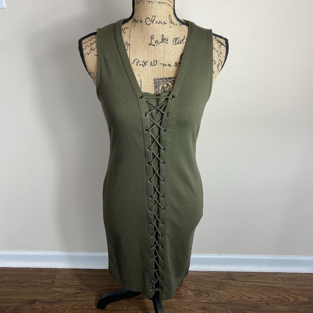 Philosophy Bodycon Green Sleeveless Mini Dress